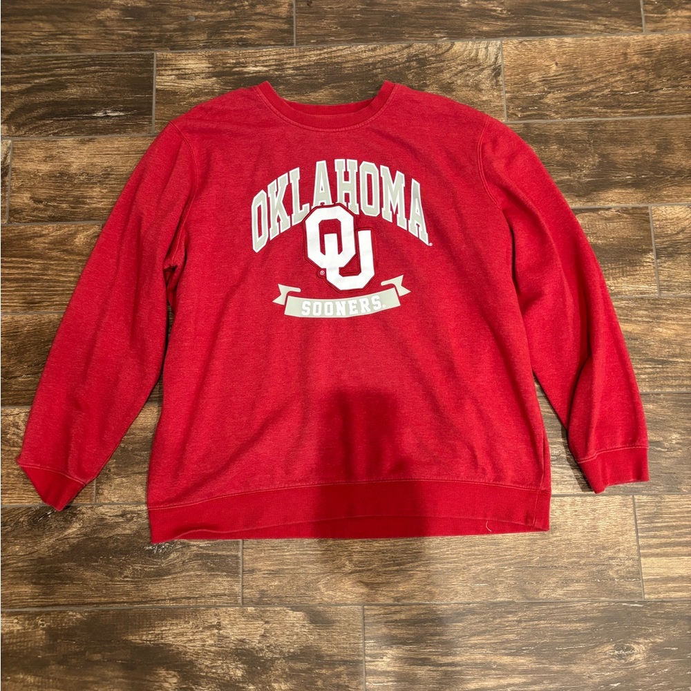 Oklahoma Sooners Red Crew Neck Sweater